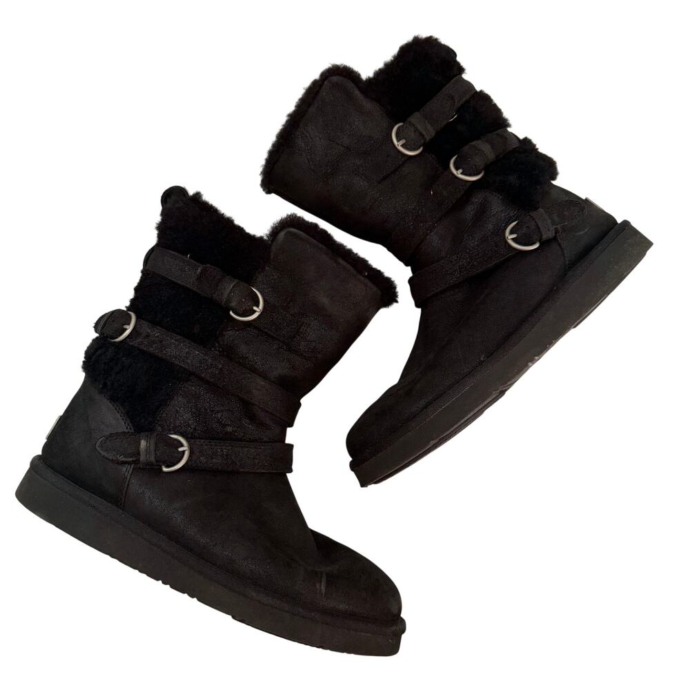 UGG Black Leather Becket Boot 9